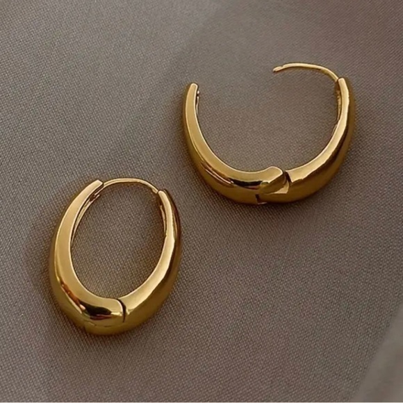 NWT Gold oval earrings. - Picture 3 of 4